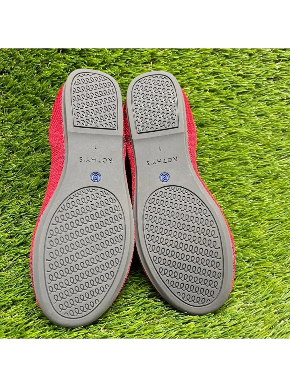Rothy's The Loafer Girls Size 1Y Red Camo Blue Casual Slip On Ballet Flats Shoes